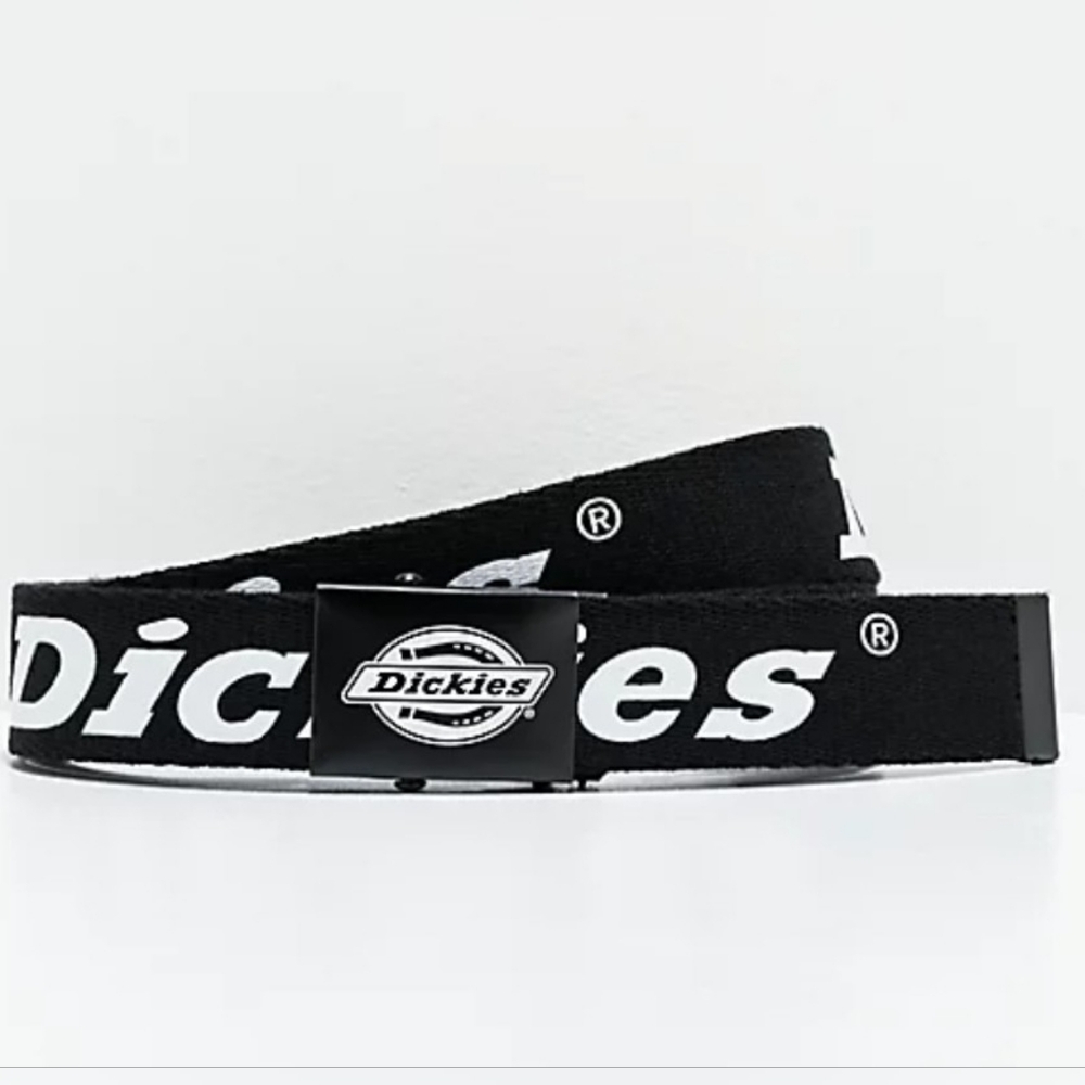 Dickies Script Black & White Web Belt, 38, EUC